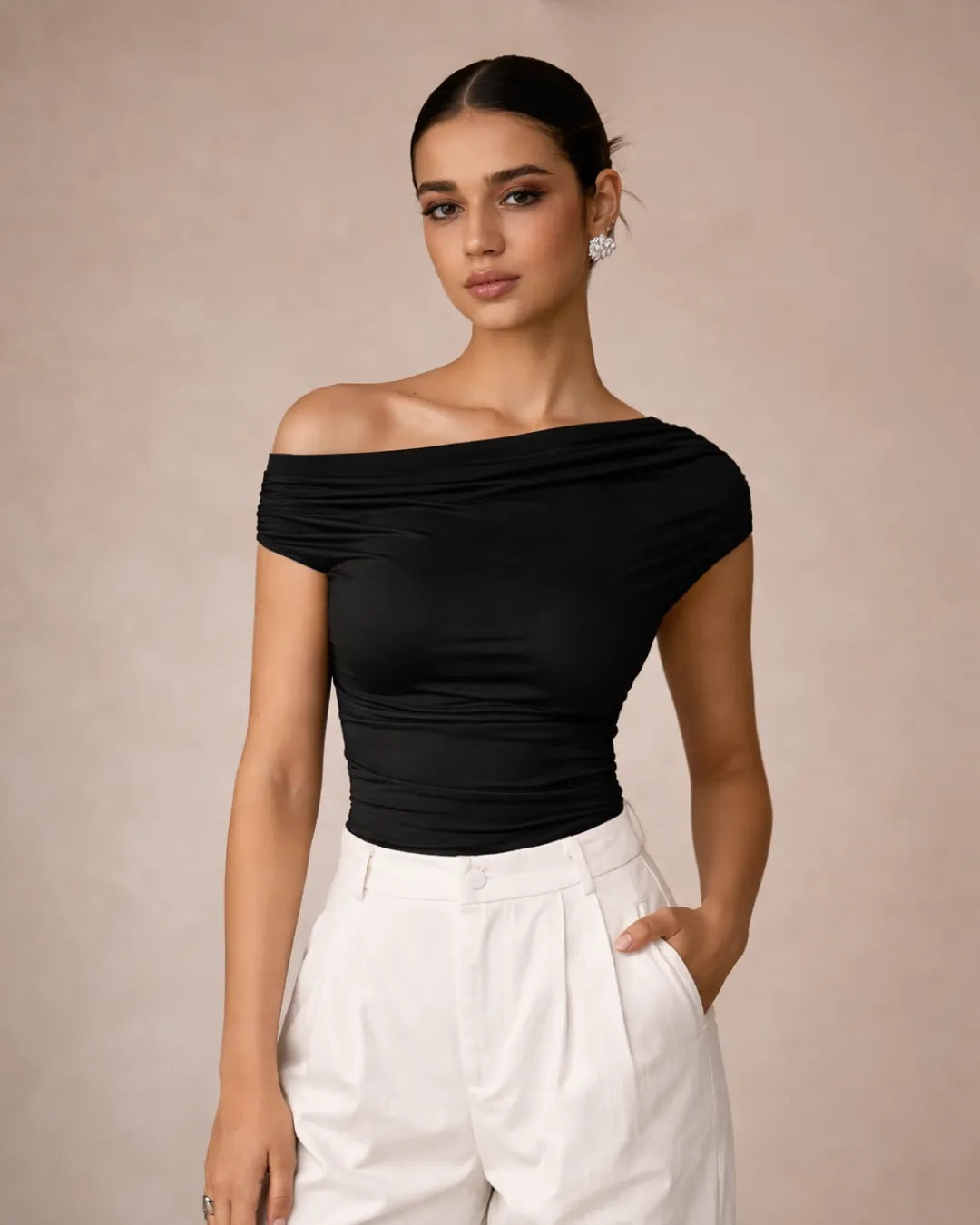 Off-Shoulder Sculpt Top