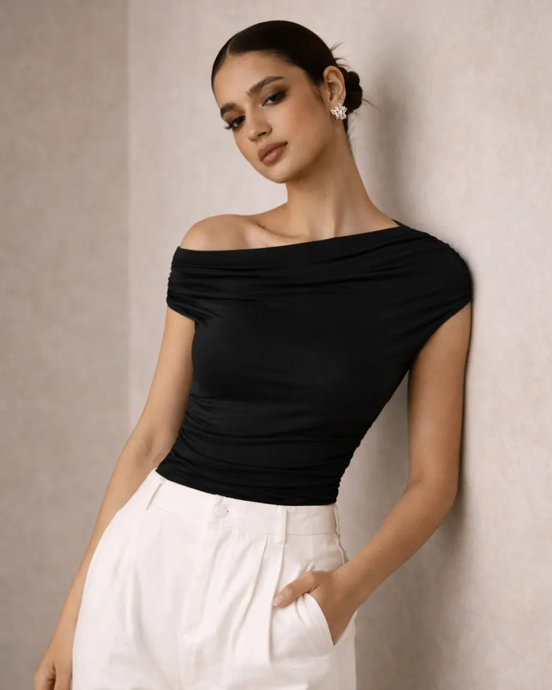 Off-Shoulder Sculpt Top