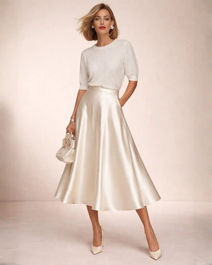 Satin Midi Skirt