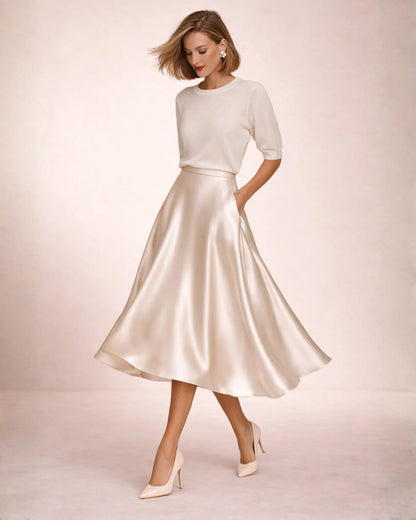 Satin Midi Skirt