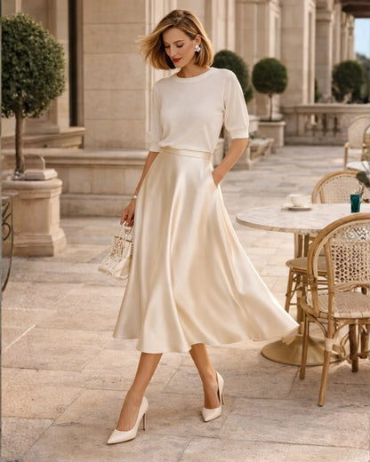 Satin Midi Skirt