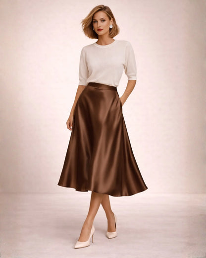 Satin Midi Skirt
