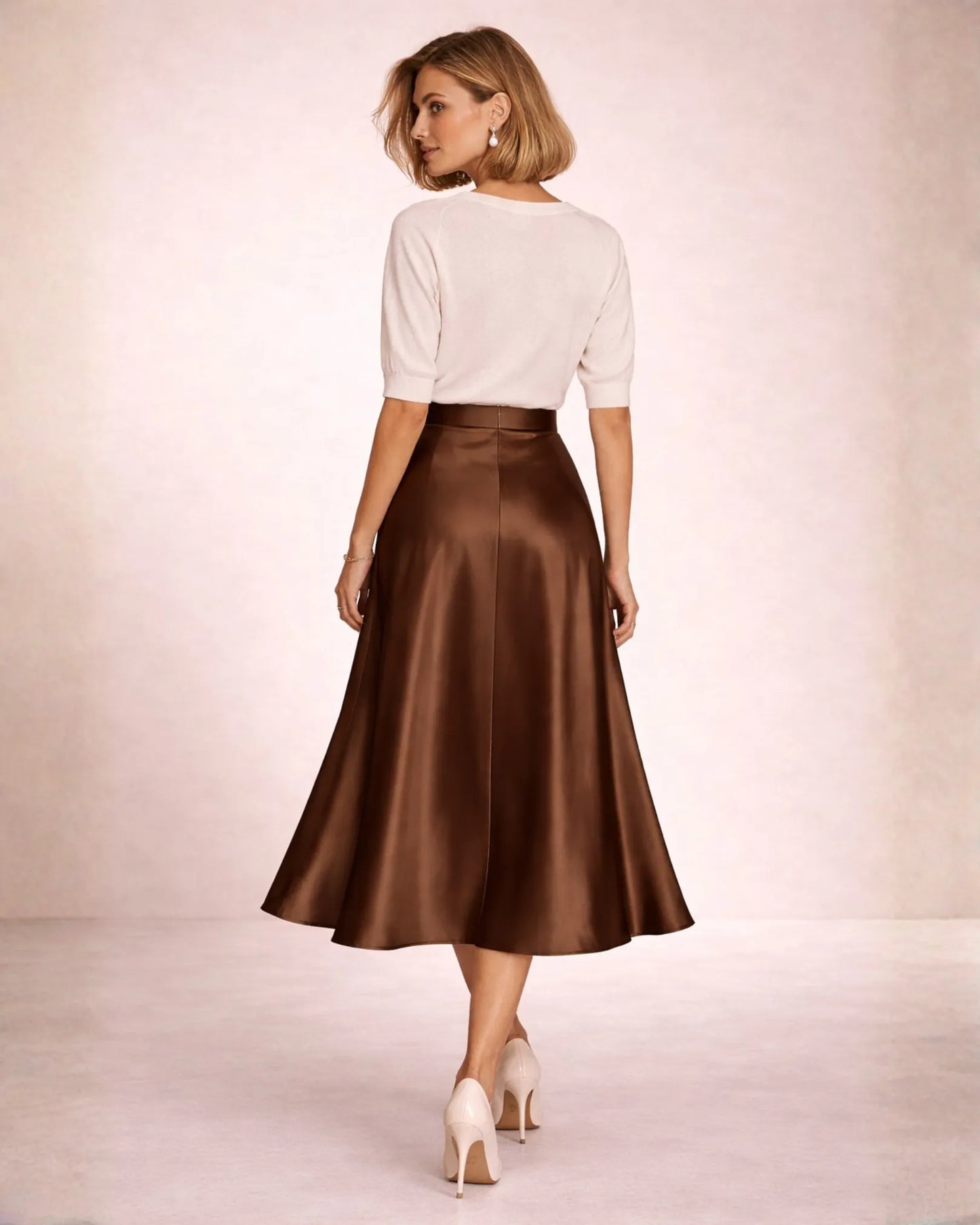 Satin Midi Skirt