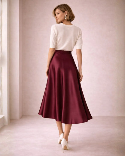 Satin Midi Skirt