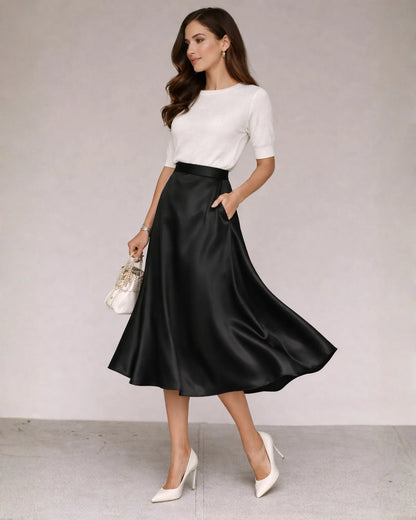 Satin Midi Skirt