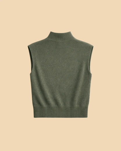 Mock-Neck Knit Vest