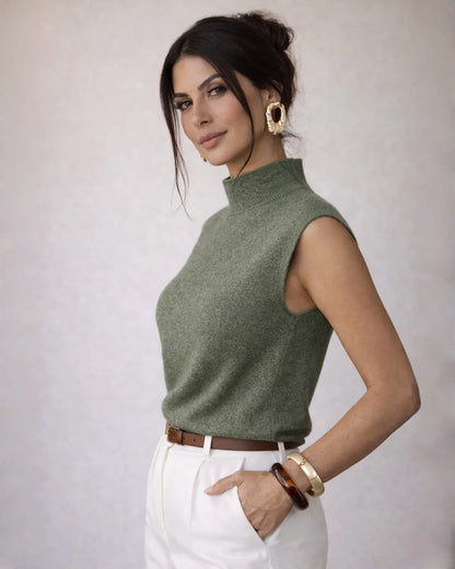 Mock-Neck Knit Vest