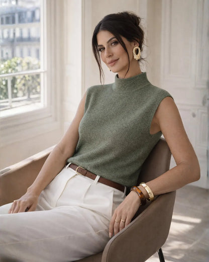 Mock-Neck Knit Vest