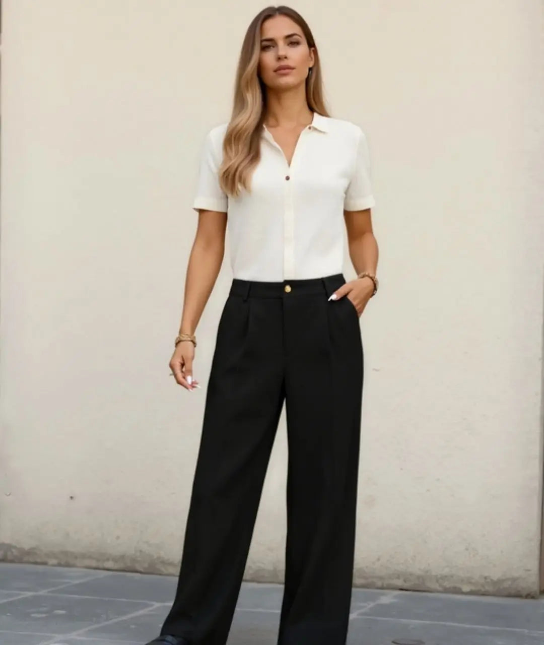 Linen Wide-Leg Trousers