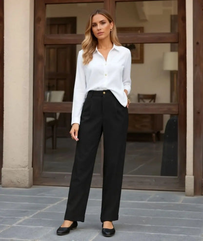 Linen Wide-Leg Trousers