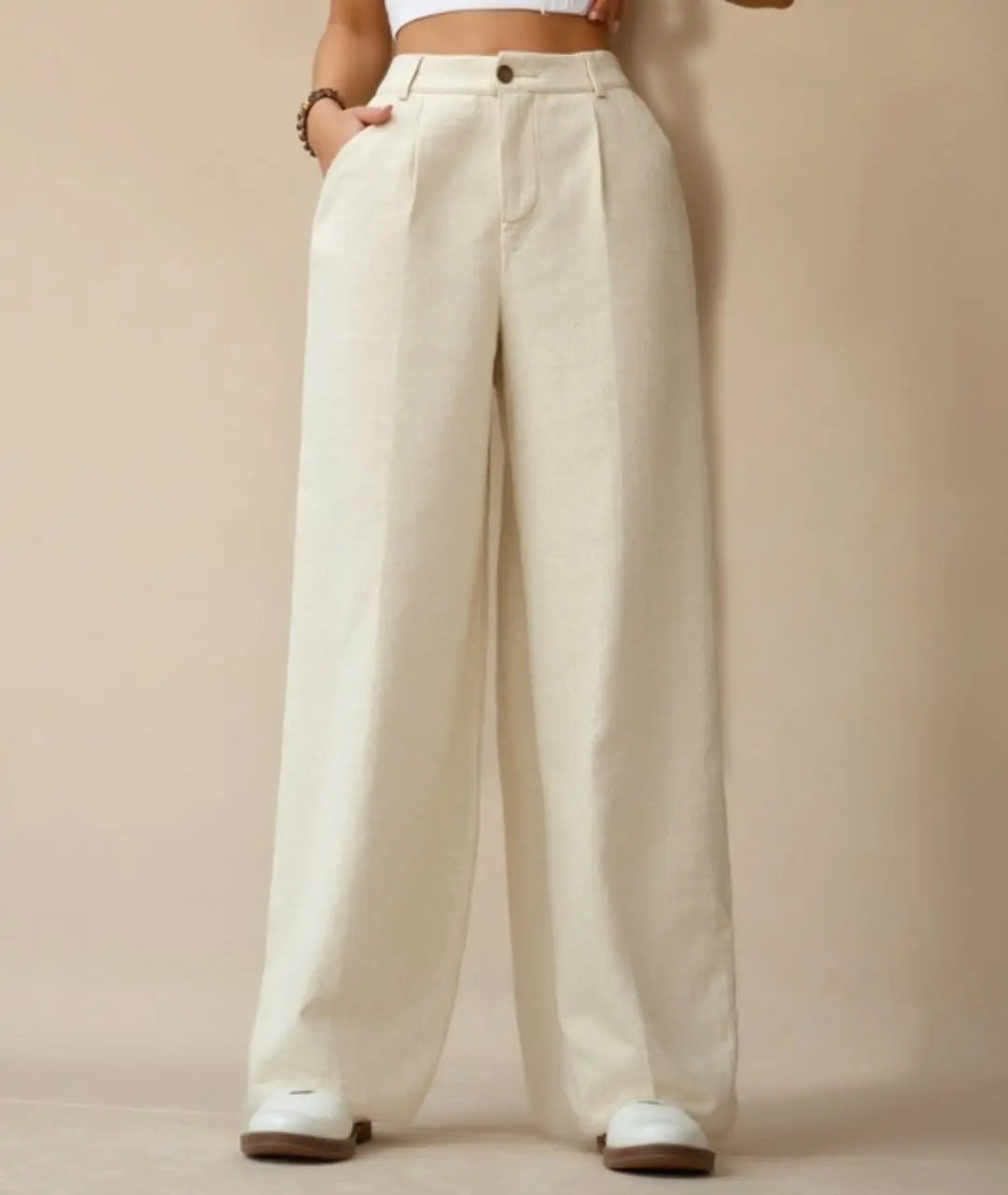 Linen Wide-Leg Trousers