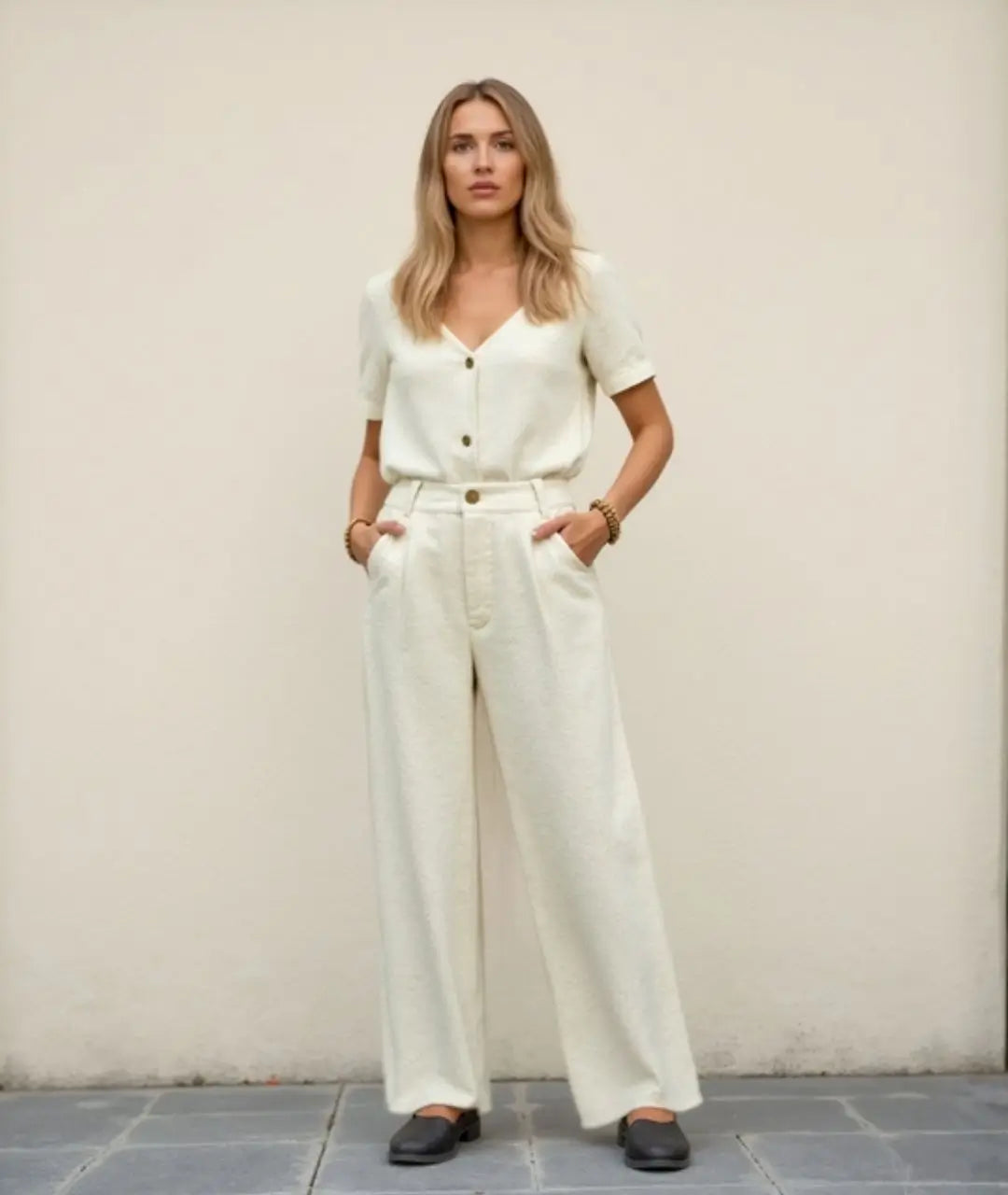 Linen Wide-Leg Trousers