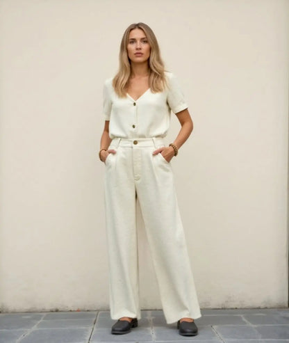 Linen Wide-Leg Trousers