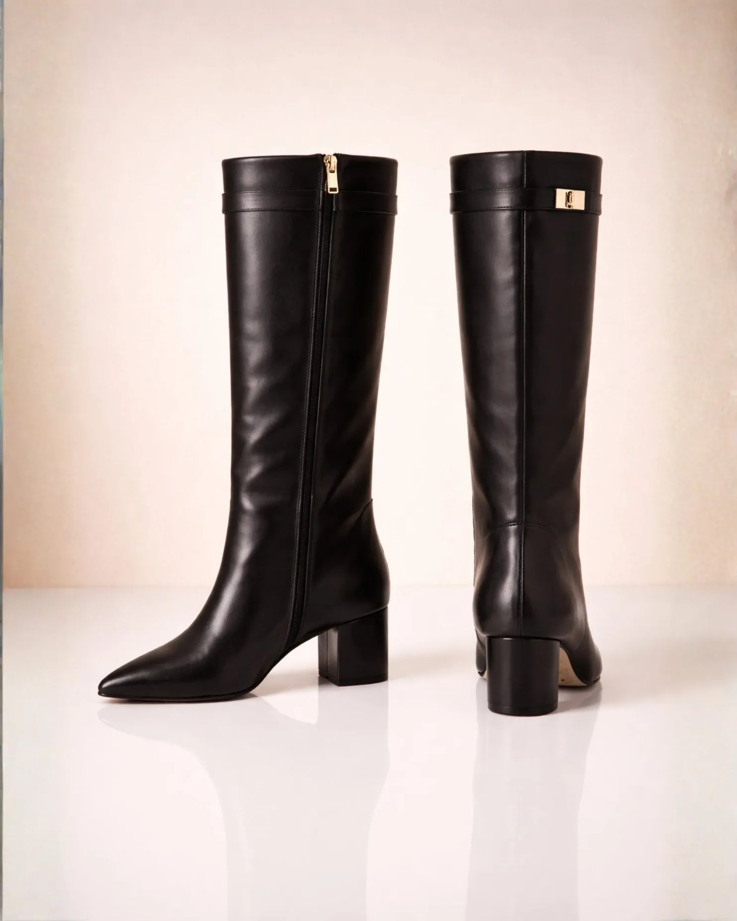 Leather Knee-High Boots