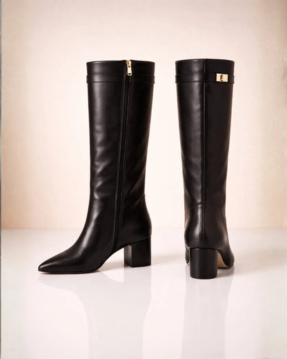 Leather Knee-High Boots