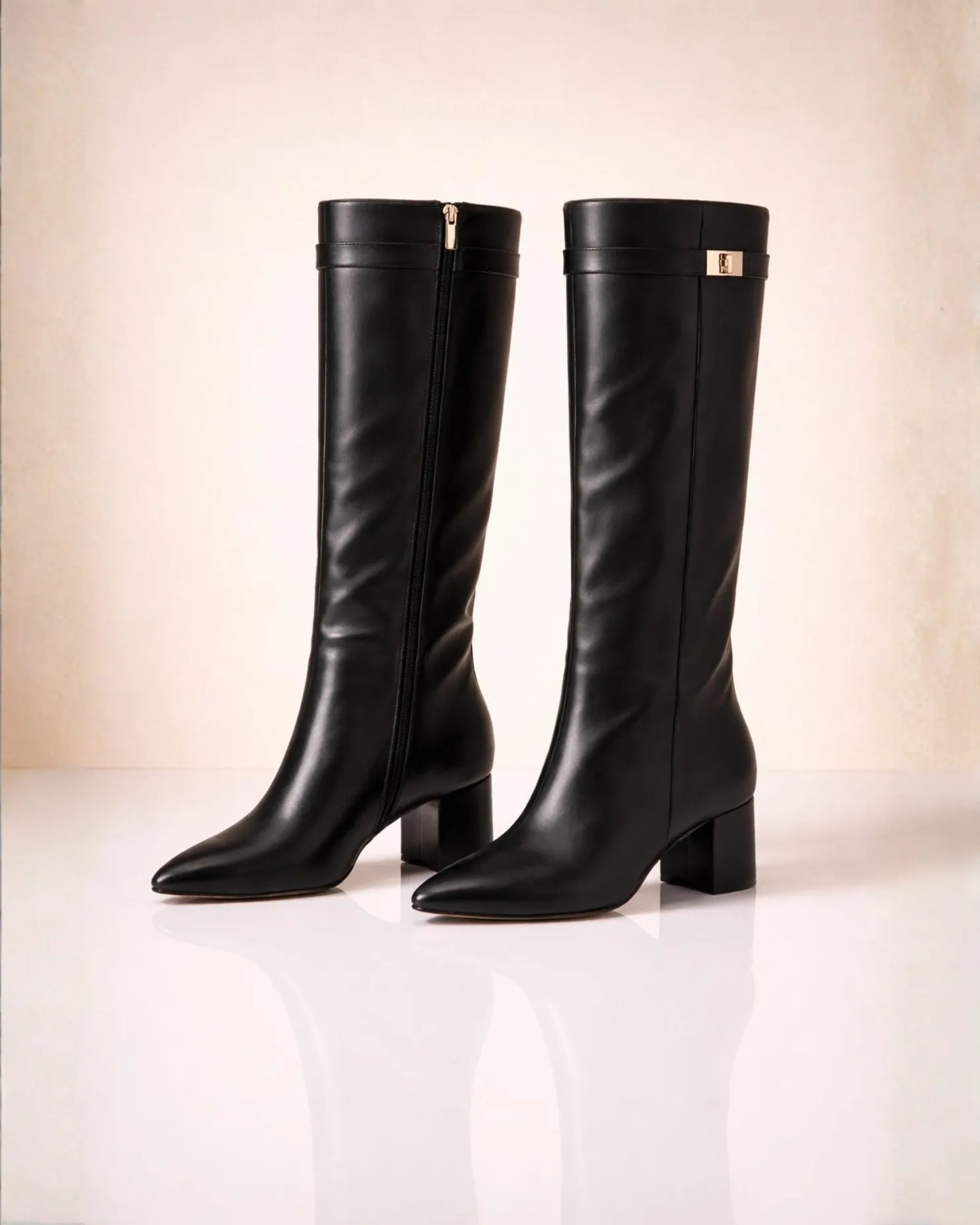 Leather Knee-High Boots