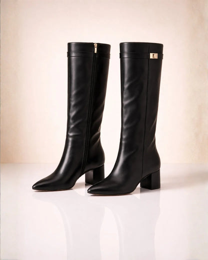 Leather Knee-High Boots