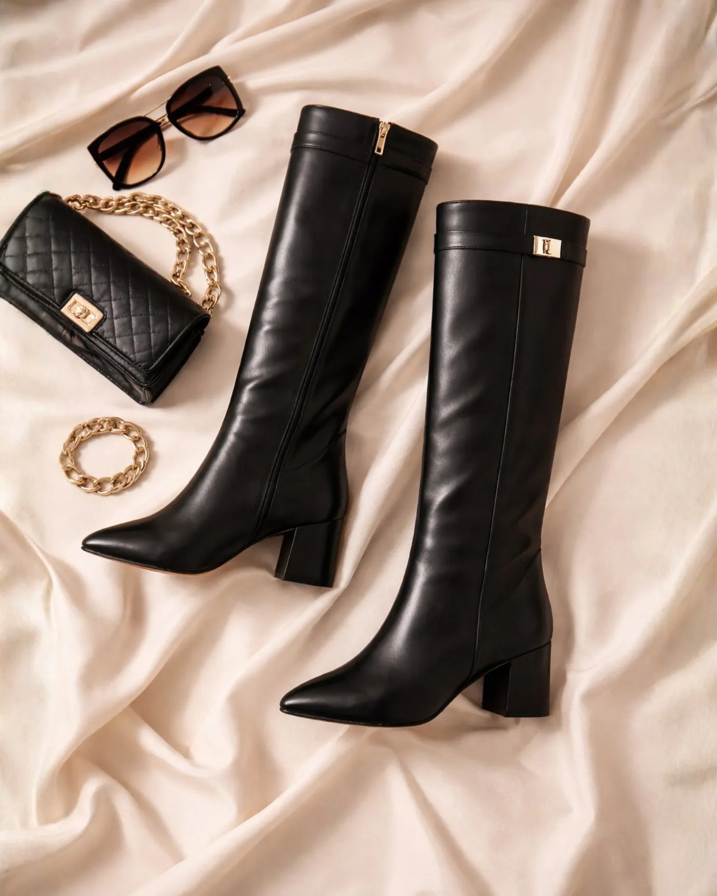 Leather Knee-High Boots