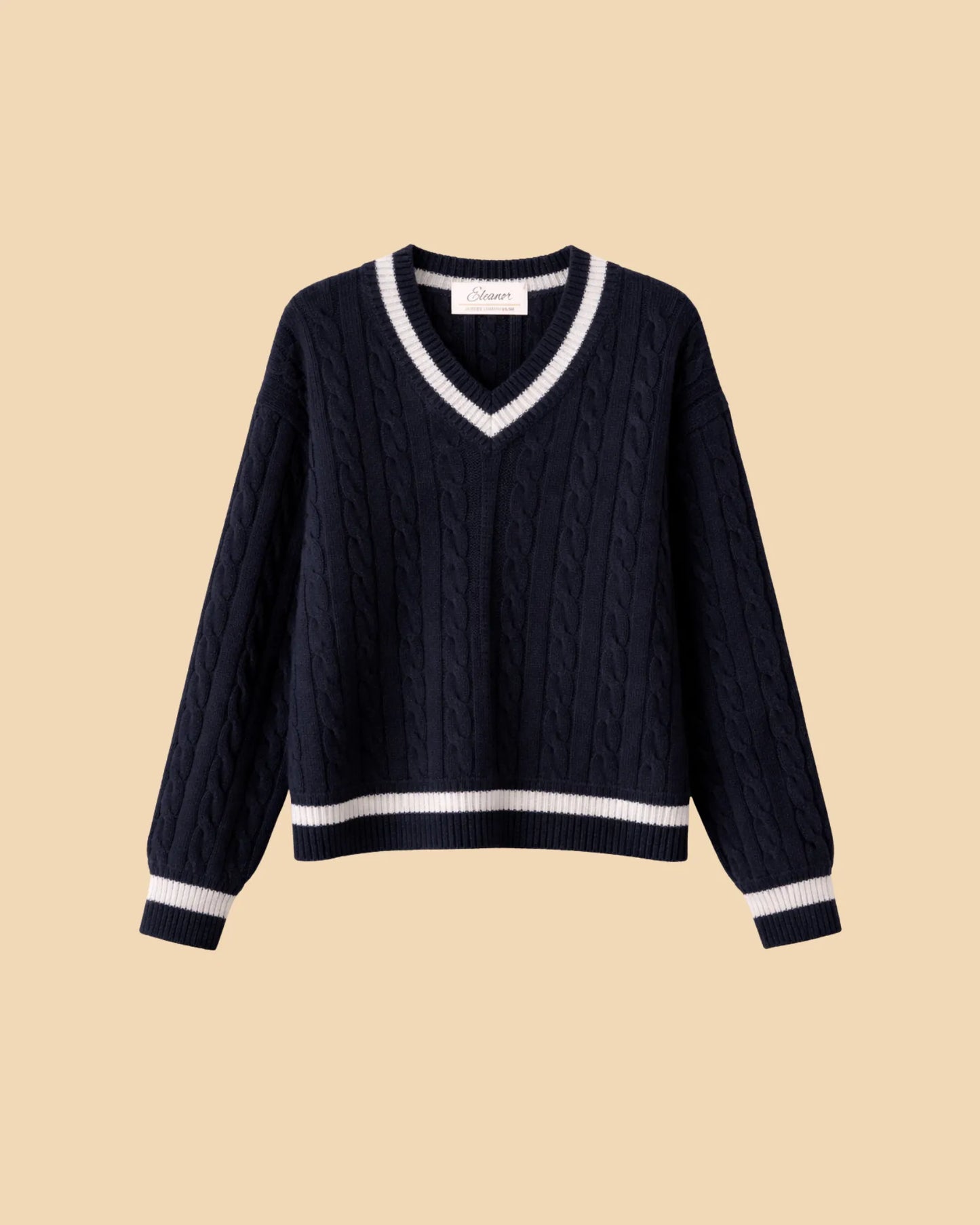 Cable Knit V-Neck Sweater