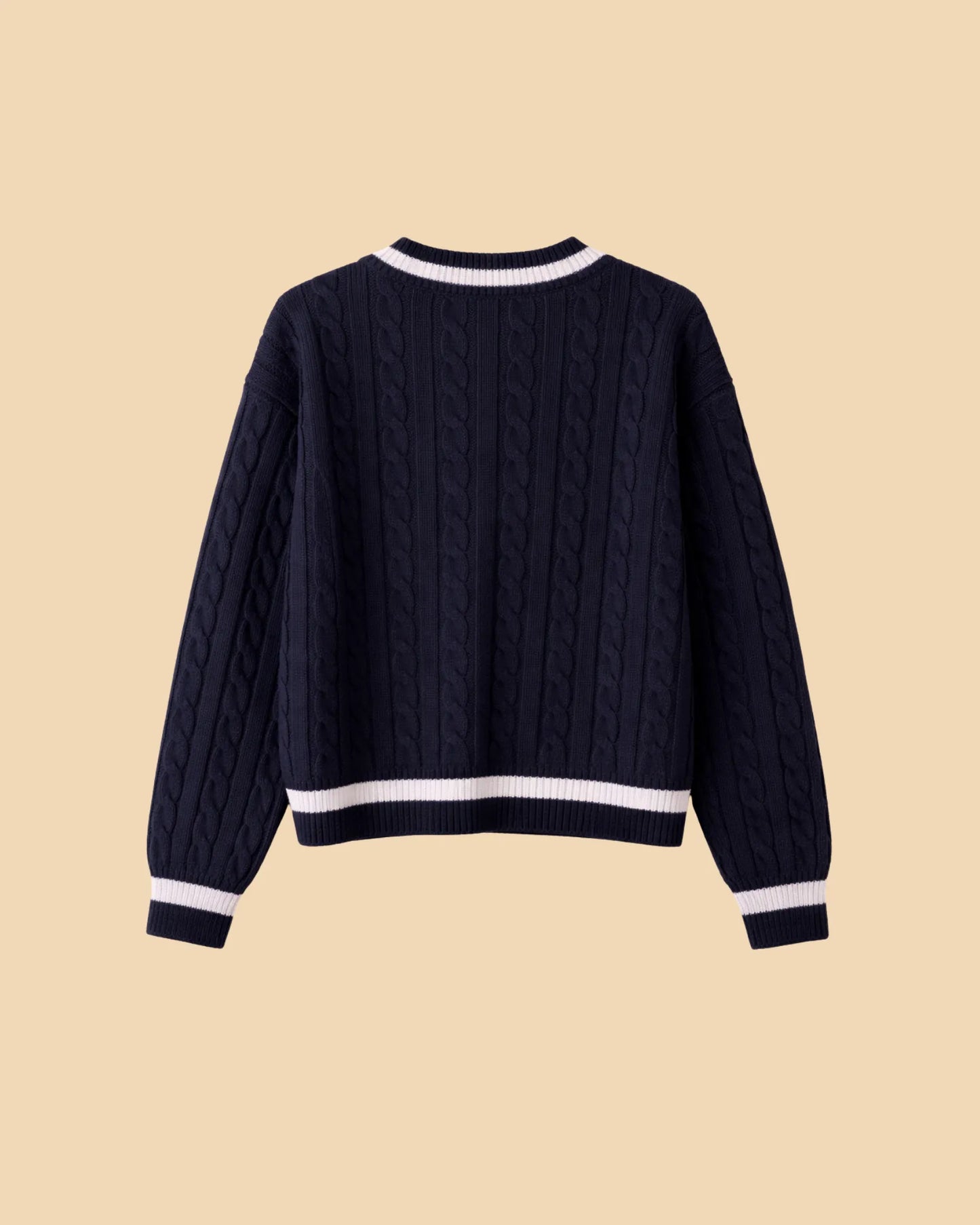 Cable Knit V-Neck Sweater