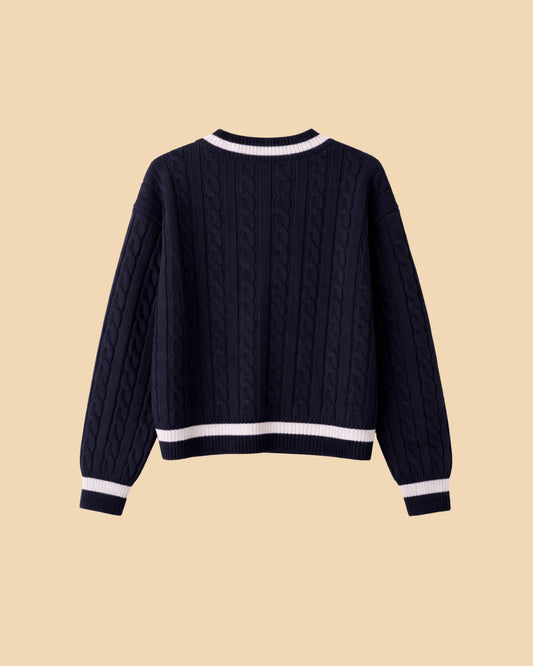 Cable Knit V-Neck Sweater