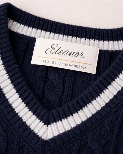 Cable Knit V-Neck Sweater
