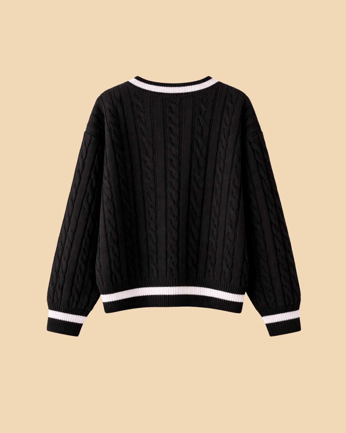 Cable Knit V-Neck Sweater